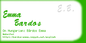 emma bardos business card